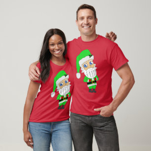 Chibi-Weihnachtsmann im grünen Anzug T-Shirt