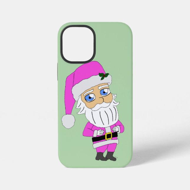 Chibi-Weihnachtsmann im rosa Anzug iPhone Hülle (Rückseite)