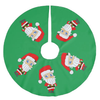 Chibi Weihnachtsmann Polyester Weihnachtsbaumdecke