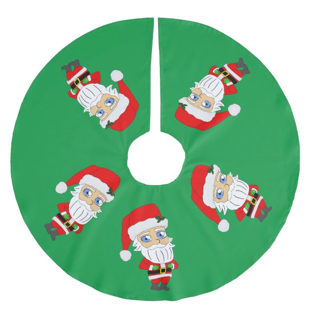Chibi Weihnachtsmann  Polyester Weihnachtsbaumdecke (Vorderseite)