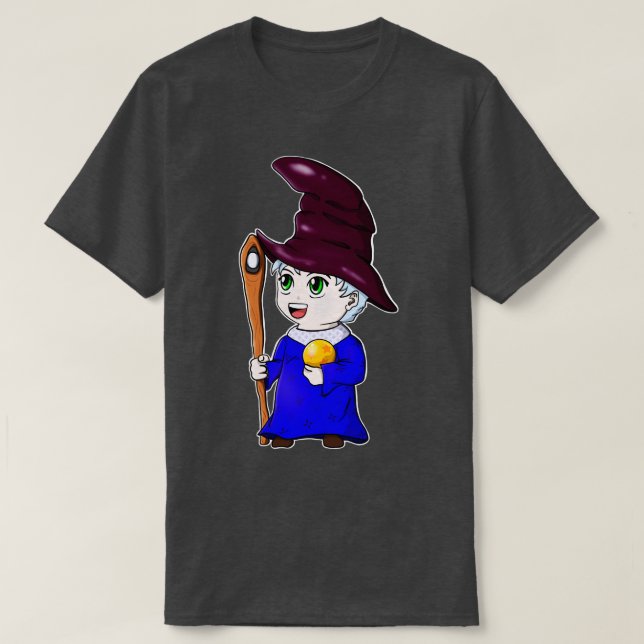 Chibi Wizard Niedlich Magician T-Shirt (Design vorne)