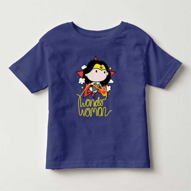 Chibi Wonder Frau fliegt mit Lasso Kleinkind T-shirt (Vorderseite)