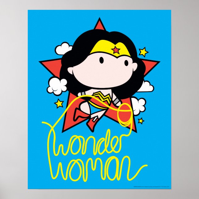 Chibi Wonder Frau fliegt mit Lasso Poster (Vorne)