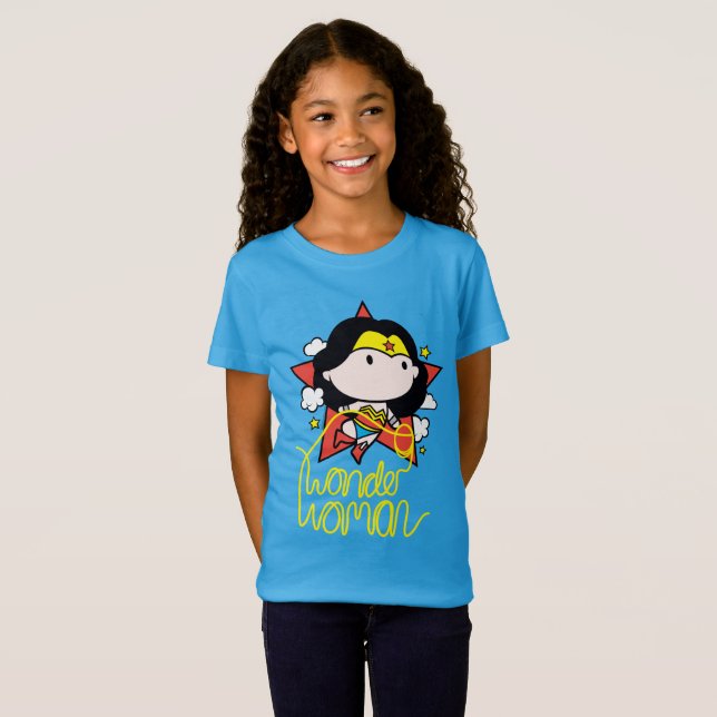 Chibi Wonder Frau fliegt mit Lasso T-Shirt (Vorne ganz)