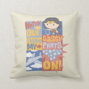 Chibi Wonder Woman   Ich habe meine freche Hose an Kissen