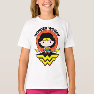 Chibi Wonder Woman mit Polka Docks und Logo T-Shirt