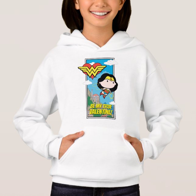 Chibi Wonder Woman - Sei mein wahres Valentine Hoodie (Vorderseite)