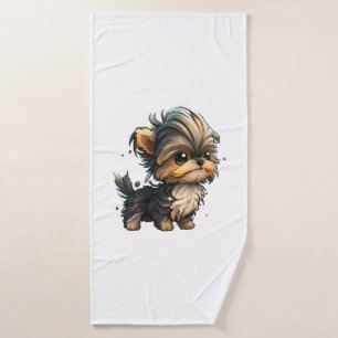 Chibi Yorkshire Terrier Badehandtuch