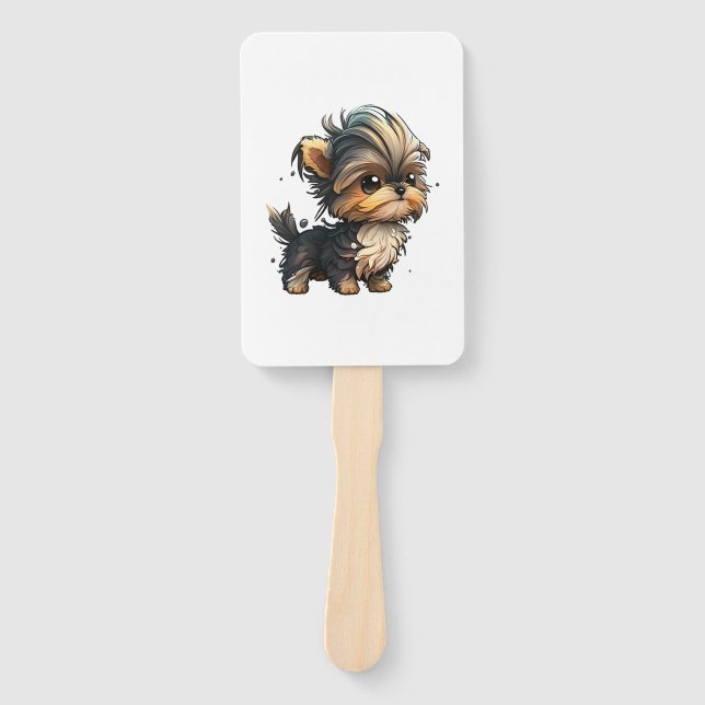 Chibi Yorkshire Terrier Fächer (Vorderseite)