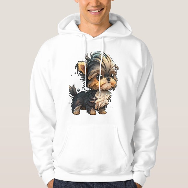 Chibi Yorkshire Terrier Hoodie (Vorderseite)