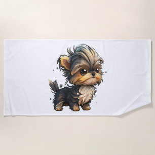 Chibi Yorkshire Terrier Strandtuch