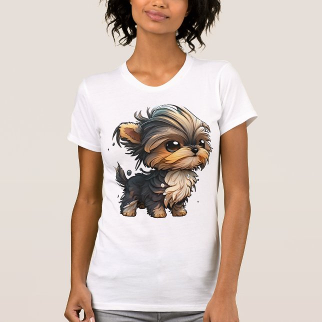 Chibi Yorkshire Terrier T-Shirt (Vorderseite)