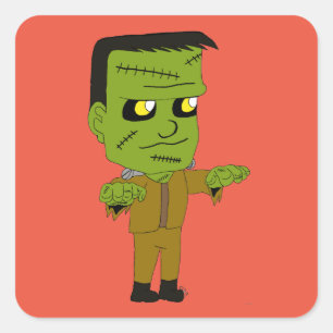 Chibinmonster Quadratischer Aufkleber