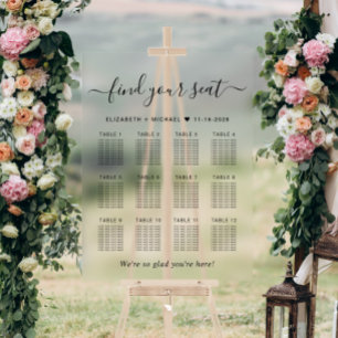 Chic 12 Table Wedding Seating Clear Acrylschild