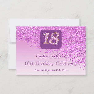 Chic 18 Birthday Pink Glitzer UAWG RSVP Karte