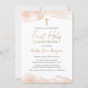 Chic 1. Communion Airy Soft pink Aquarell Einladung