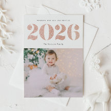 Chic 2022 Rose Gold Glitzer Happy New Year Foto
