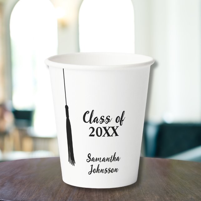 Chic 2024 Grad Tassel Personalisierter Abschluss Pappbecher (Chic 2024 Grad Tassel Personalized Graduation Paper Cups)
