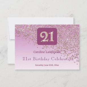 Chic 21 Geburtstag Rose Gold Glitzer UAWG RSVP Karte
