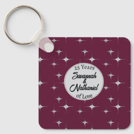 Chic 25-jähriges Custom Couple Foto Schlüsselanhänger