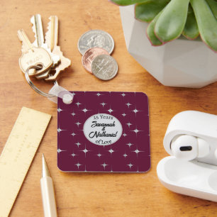 Chic 25-jähriges Custom Couple Foto Schlüsselanhänger