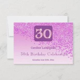 Chic 30 Birthday Pink Glitzer UAWG RSVP Karte