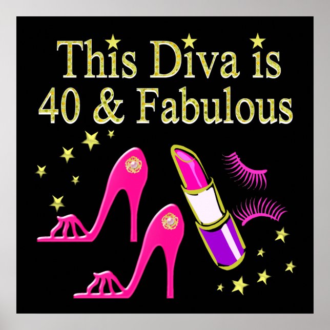 CHIC 40 UND FABULOUS FASHION QUEEN DESIGN POSTER (Vorne)