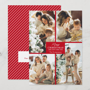 Chic 4 Foto Collage Rot Frohe Weihnachten