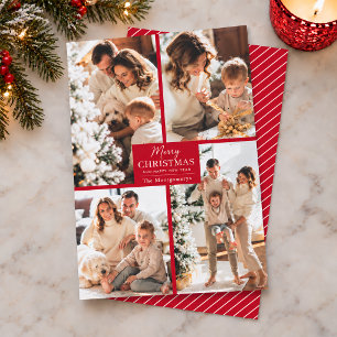 Chic 4 Foto Collage Rot Frohe Weihnachten