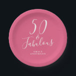 Chic 50 Fabulous Hot Pink 50. Geburtstag Pappteller<br><div class="desc">Mit diesem modernen, heißen rosa 50. Geburtstagsdesign feiern Sie 50 Jahre im stilvollen Stil. Eine schicke 50. Geburtstagszeitung, die Sie einfach für Ihre 50. Geburtstagsfeier personalisieren können. Die Worte fünfzig und fabelhaft sind Set mit eleganter Schriftzeichen-Kalligraphie und moderner Typografie. Wenn Sie Hilfe oder passende Produkte benötigen, kontaktieren Sie uns bitte...</div>