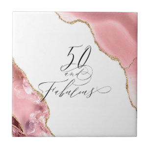 Chic 50 Fabulous Rose Gold Glitzer Typografie Fliese