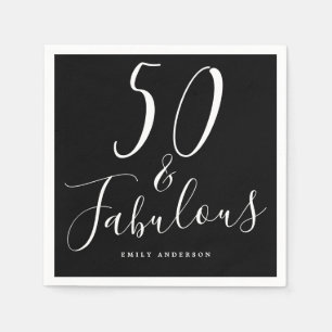 Chic 50 Fabulous Schwarz-weiß 50. Geburtstag Serviette