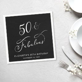 Chic 50. Geburtstagsparty Black Serviette