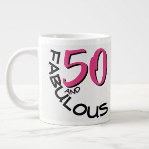 Chic 50 und Fabulous Vintage Rosa Wasserfarben Fah Jumbo-Tasse