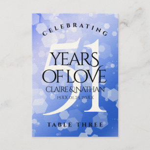 Chic 51. Saphire Wedding Anniversary Table Card Dankeskarte