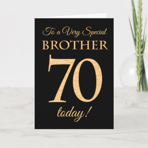 Chic 70. Gold-Effekt auf Black, Brother Birthday Karte