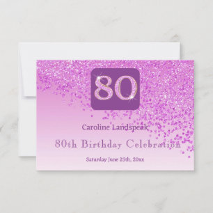 Chic 80 Birthday Pink Glitzer UAWG RSVP Karte