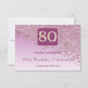 Chic 80 Geburtstag Rose Gold Glitzer UAWG RSVP Karte