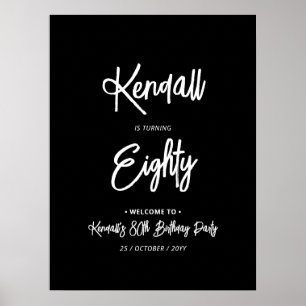Chic 80. Geburtstagsparty Begrüßungszeichen Poster