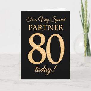 Chic 80. Gold-Effekt auf Black, Partner Birthday Karte