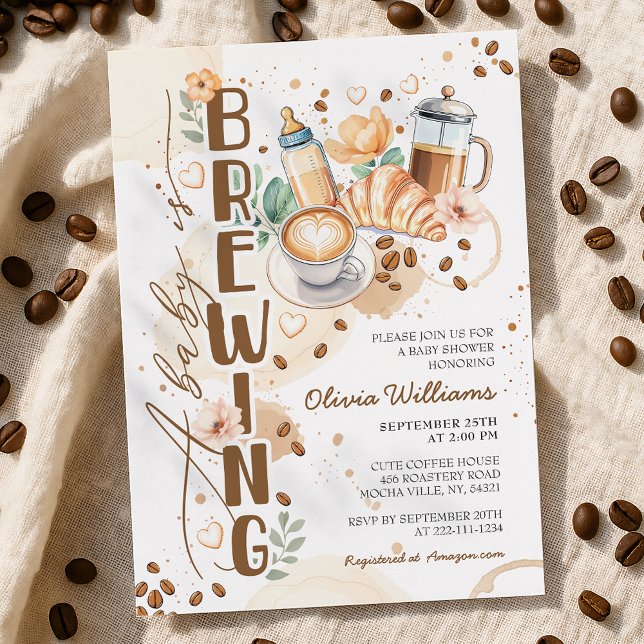 Chic a Baby Break Kaffee Brunch Babydusche Einladung (Von Creator hochgeladen)