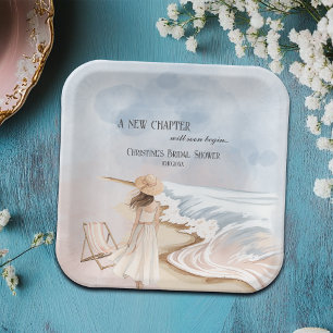 Chic 'A New Chapter' Beach and Waves Brautparty Pappteller