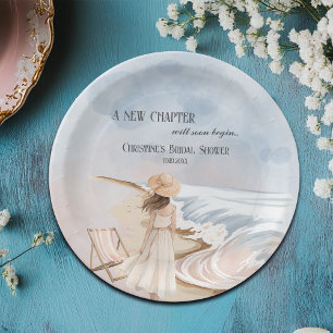 Chic 'A New Chapter' Beach and Waves Brautparty Pappteller