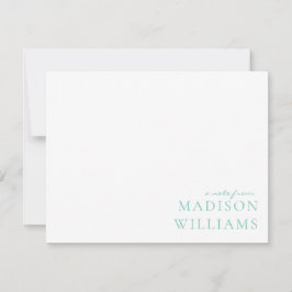 Chic A Note from Script Typografy Aquamarin Note C Mitteilungskarte