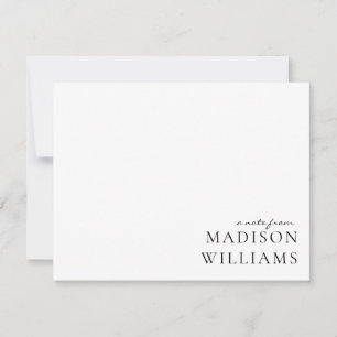 Chic A Note from Script Typografy Note Card Mitteilungskarte