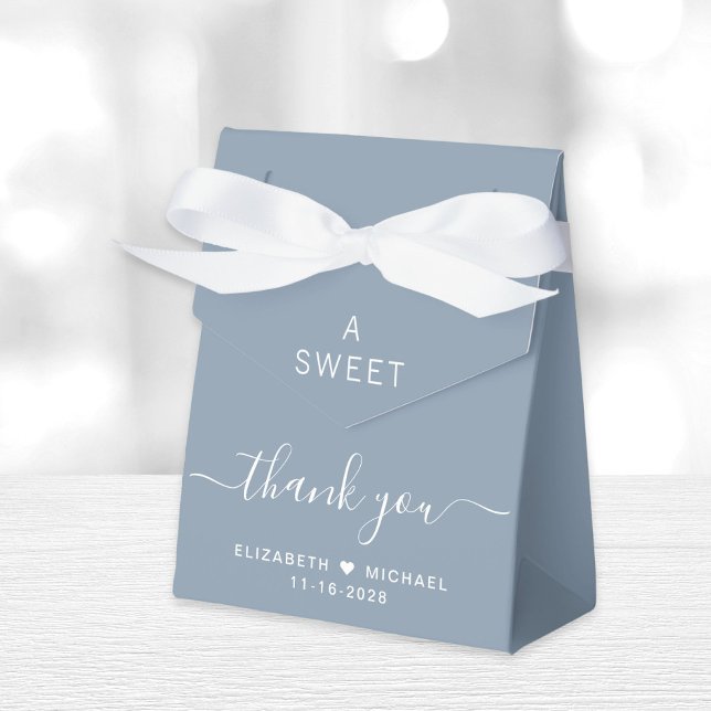 Chic A Sweet Danke Dusty Blue Wedding Geschenkschachtel (Von Creator hochgeladen)