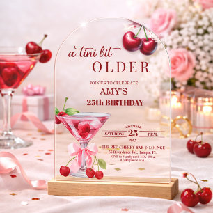 Chic A Tini Bit Älter Cherry Martini 25. Geburtsta Acryleinladungen