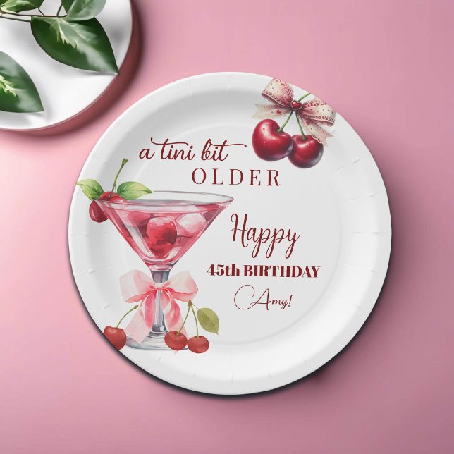 Chic A Tini Bit Älter Cherry Martini 45. Geburtsta Pappteller (Von Creator hochgeladen)