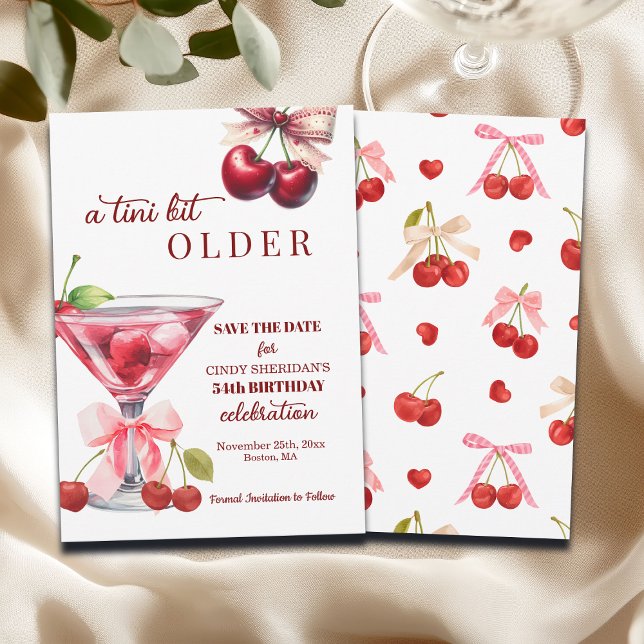 Chic A Tini Bit Älter Cherry Martini 54. Geburtsta Save The Date (Von Creator hochgeladen)