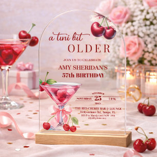 Chic A Tini Bit Älter Cherry Martini 57. Geburtsta Acryleinladungen